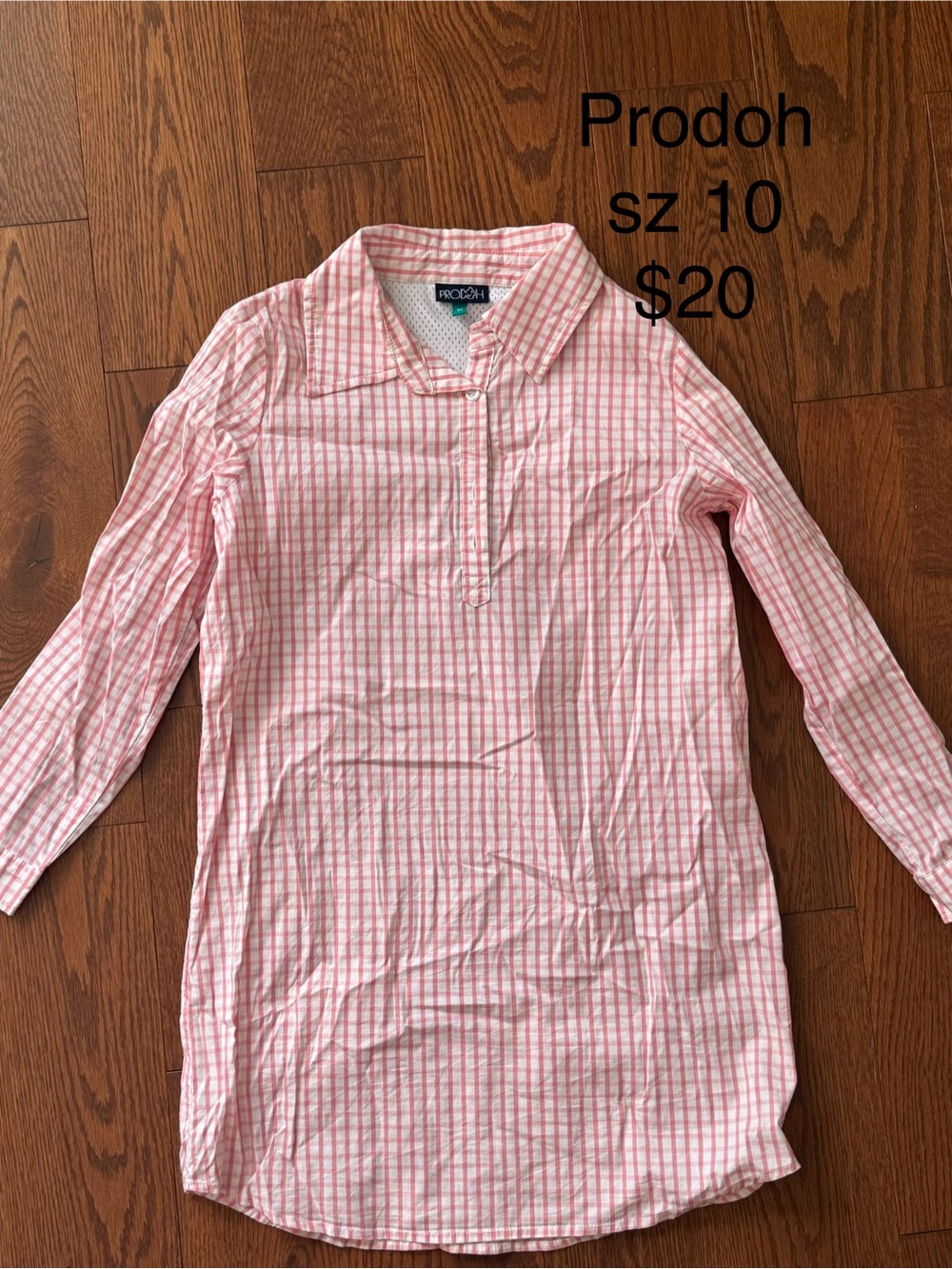 Prodoh Girls' Pink Plaid Swim Coverup Shirt